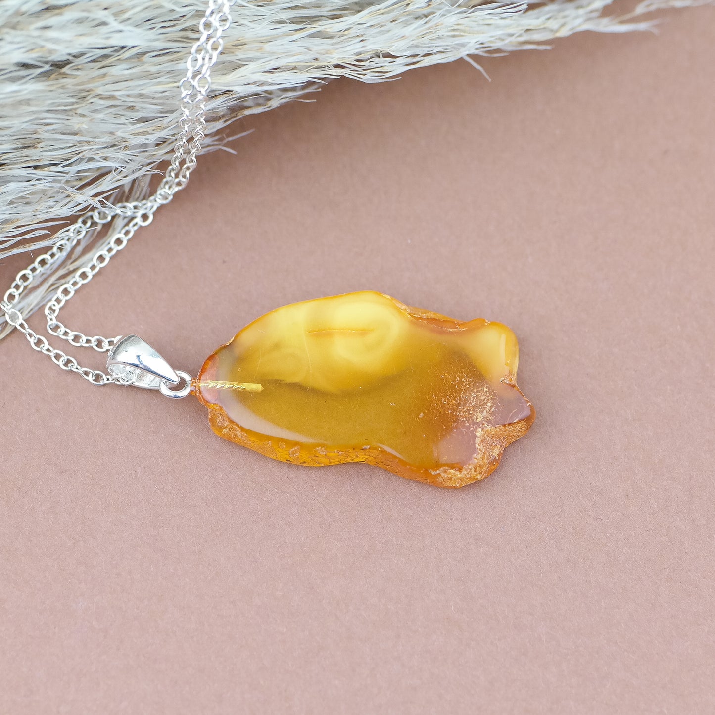 Antique caramelo amber pendant