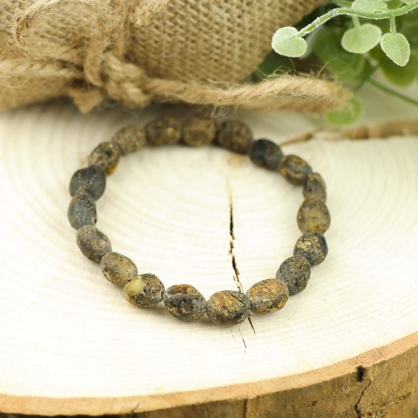 Bracelet from raw amber