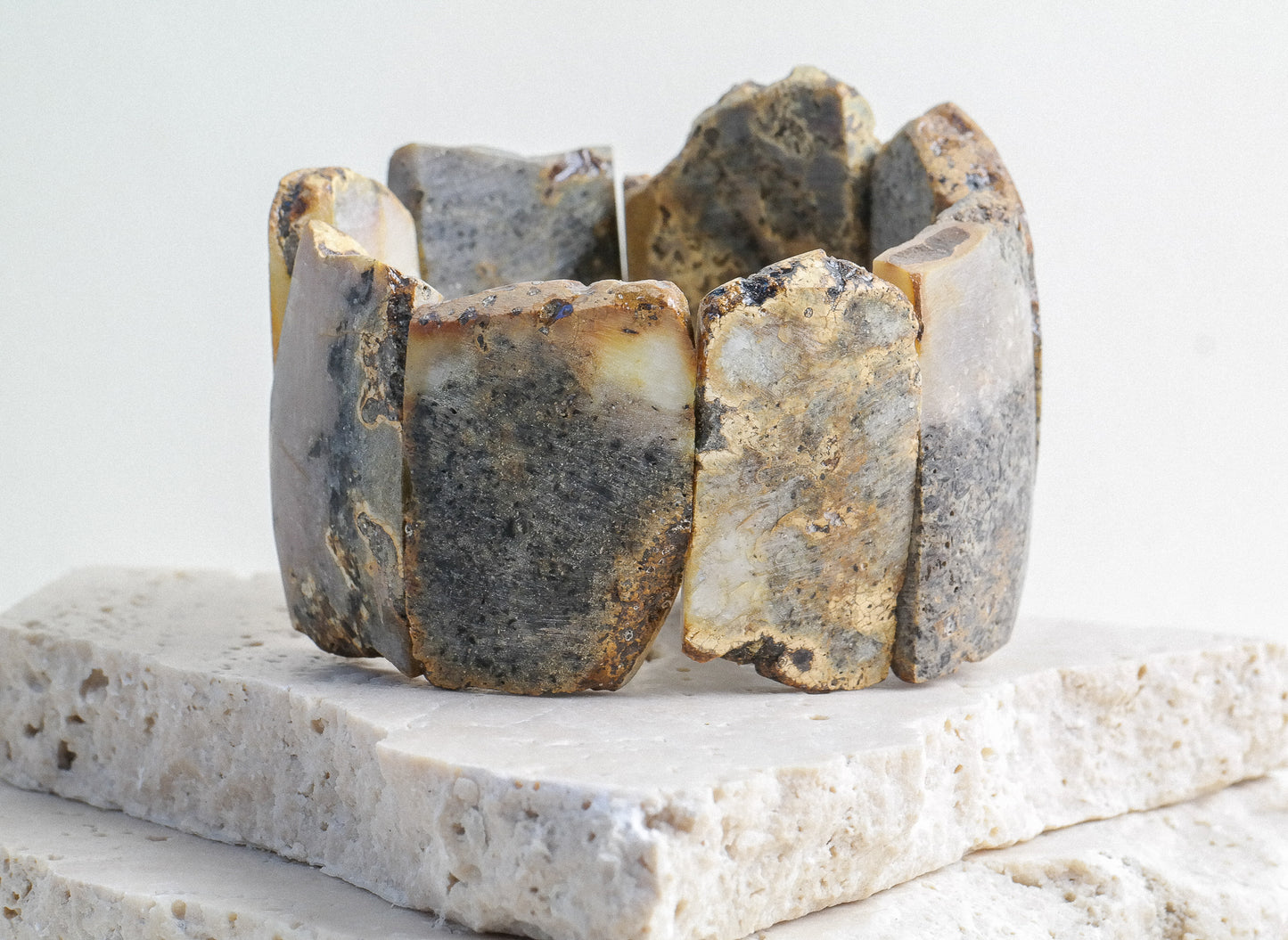 Stunning statement bracelet from natural raw amber