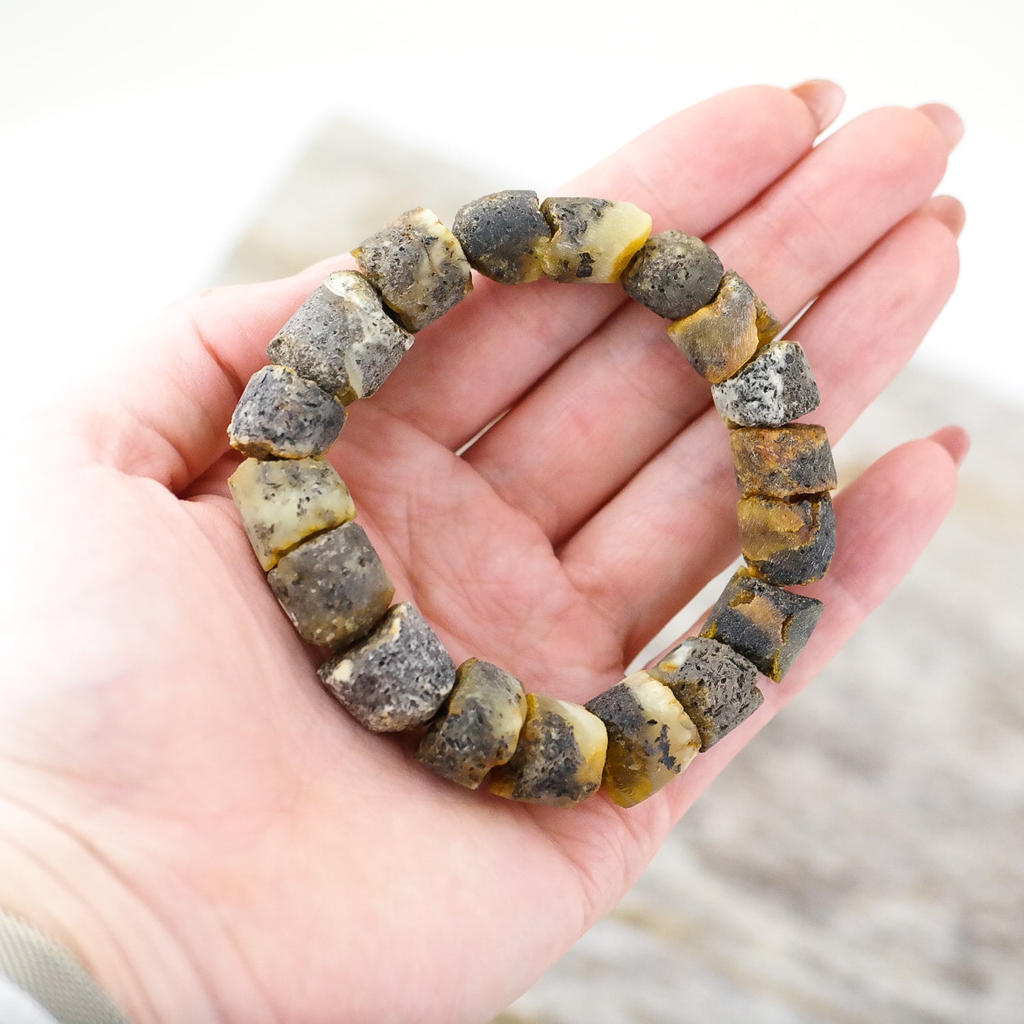 Statement raw amber bracelet for men