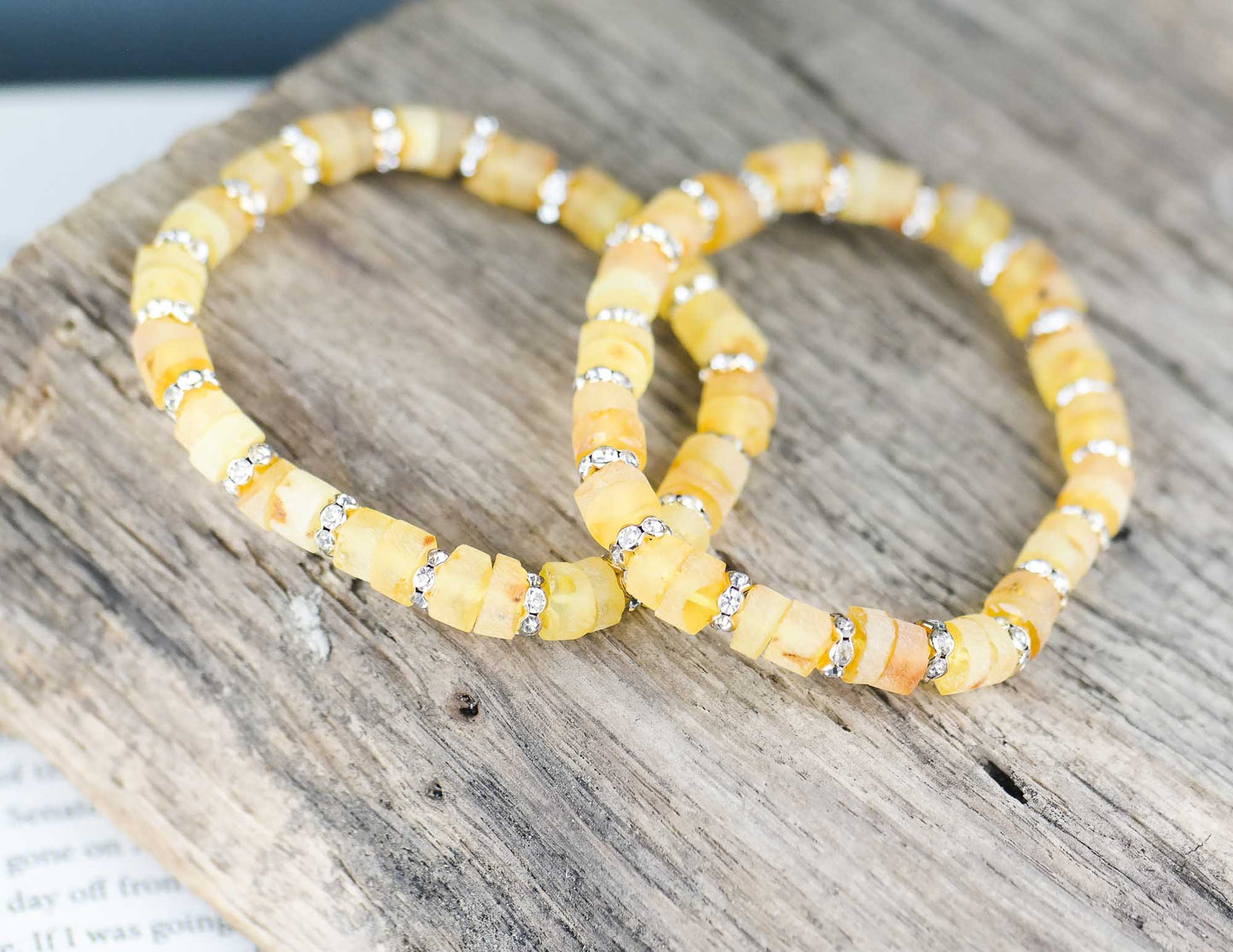 Natural raw Baltic amber bracelets with gold accents