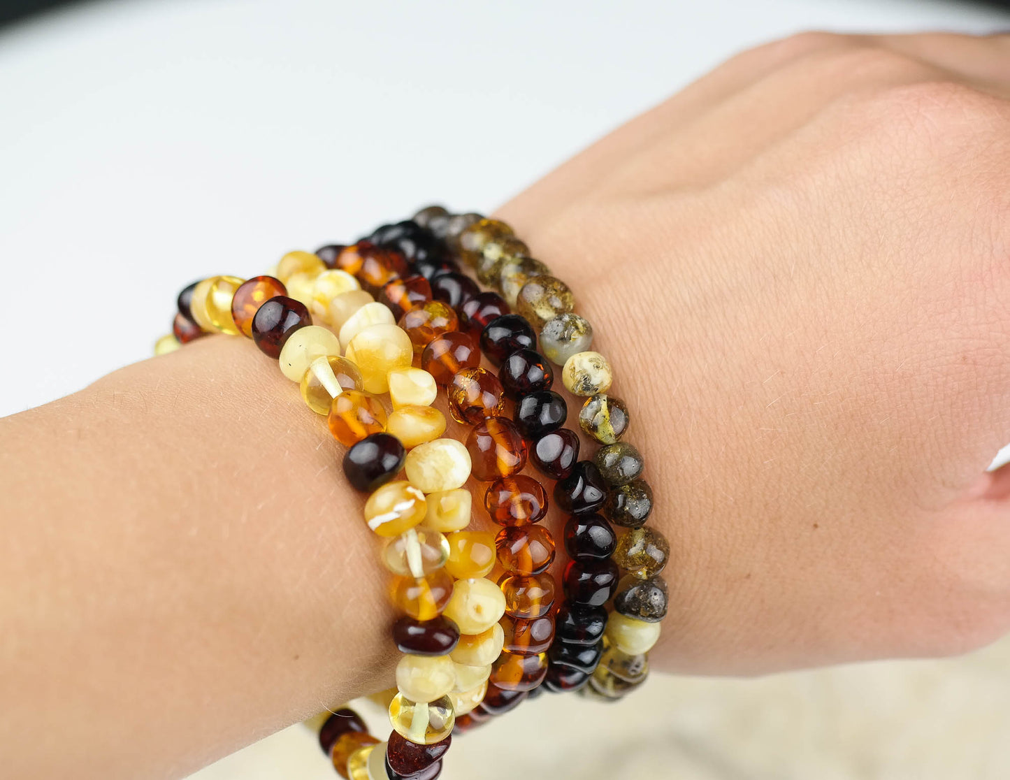Natural baroque amber bracelets for kids and adults