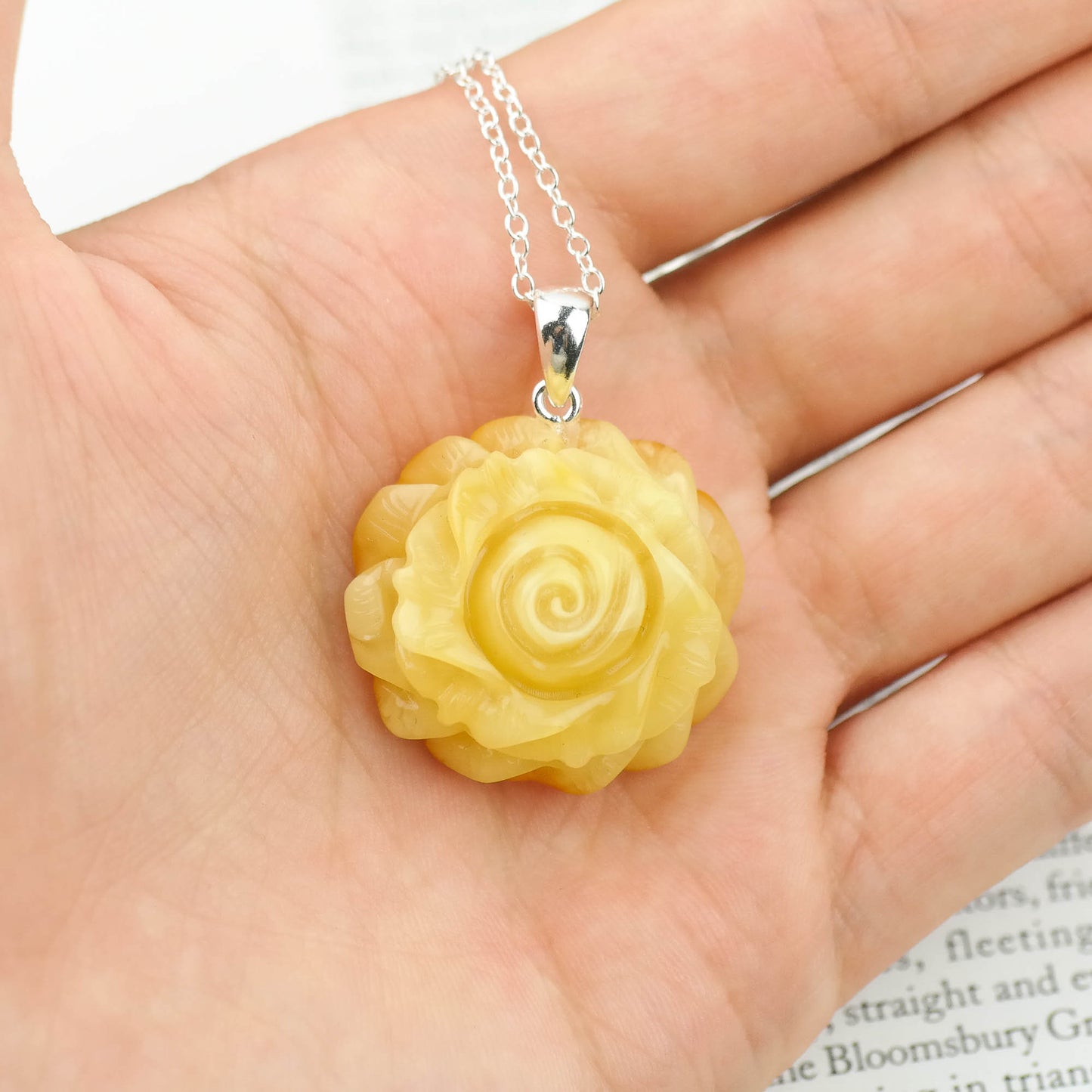 Natural amber hand carved pendants