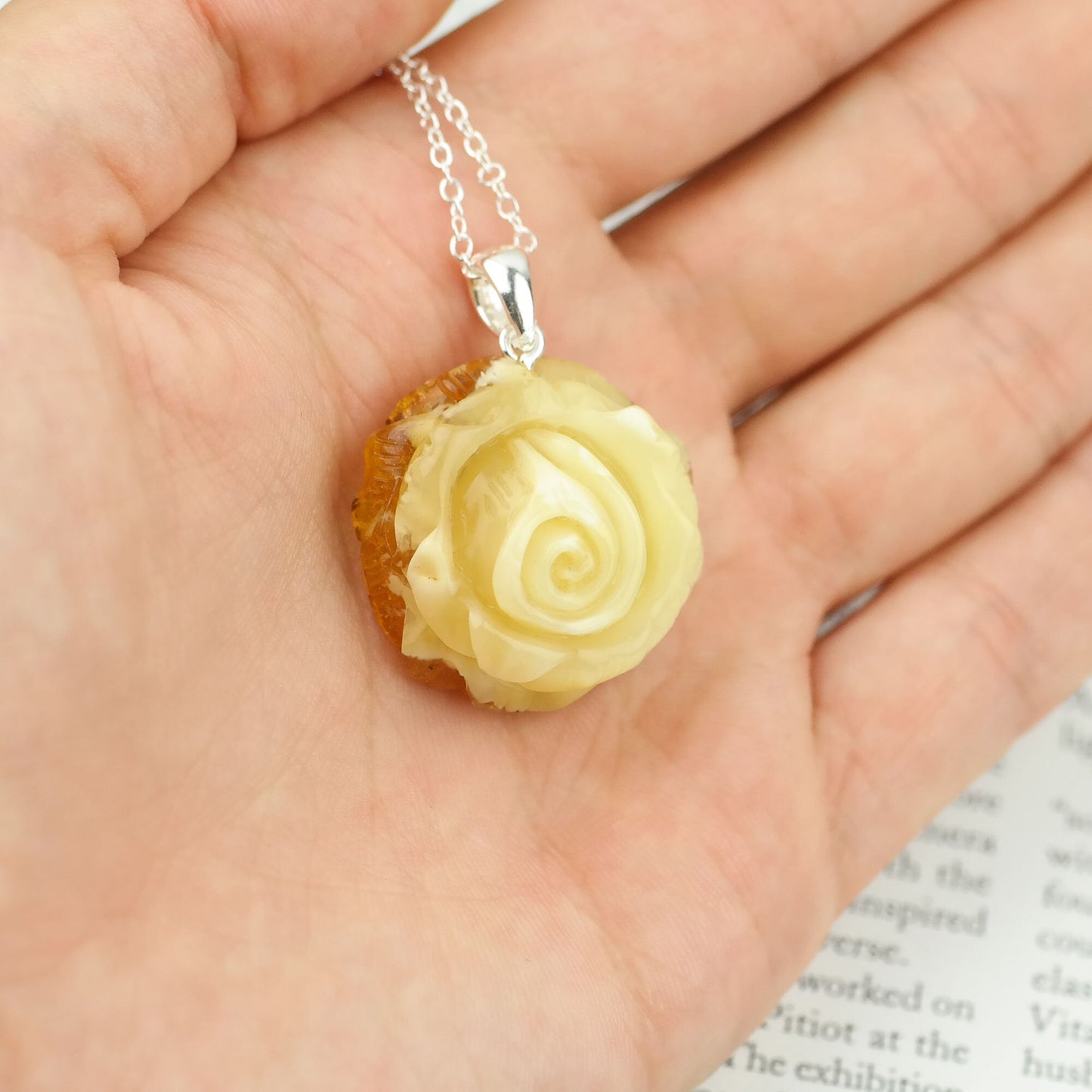 Natural amber hand carved pendants