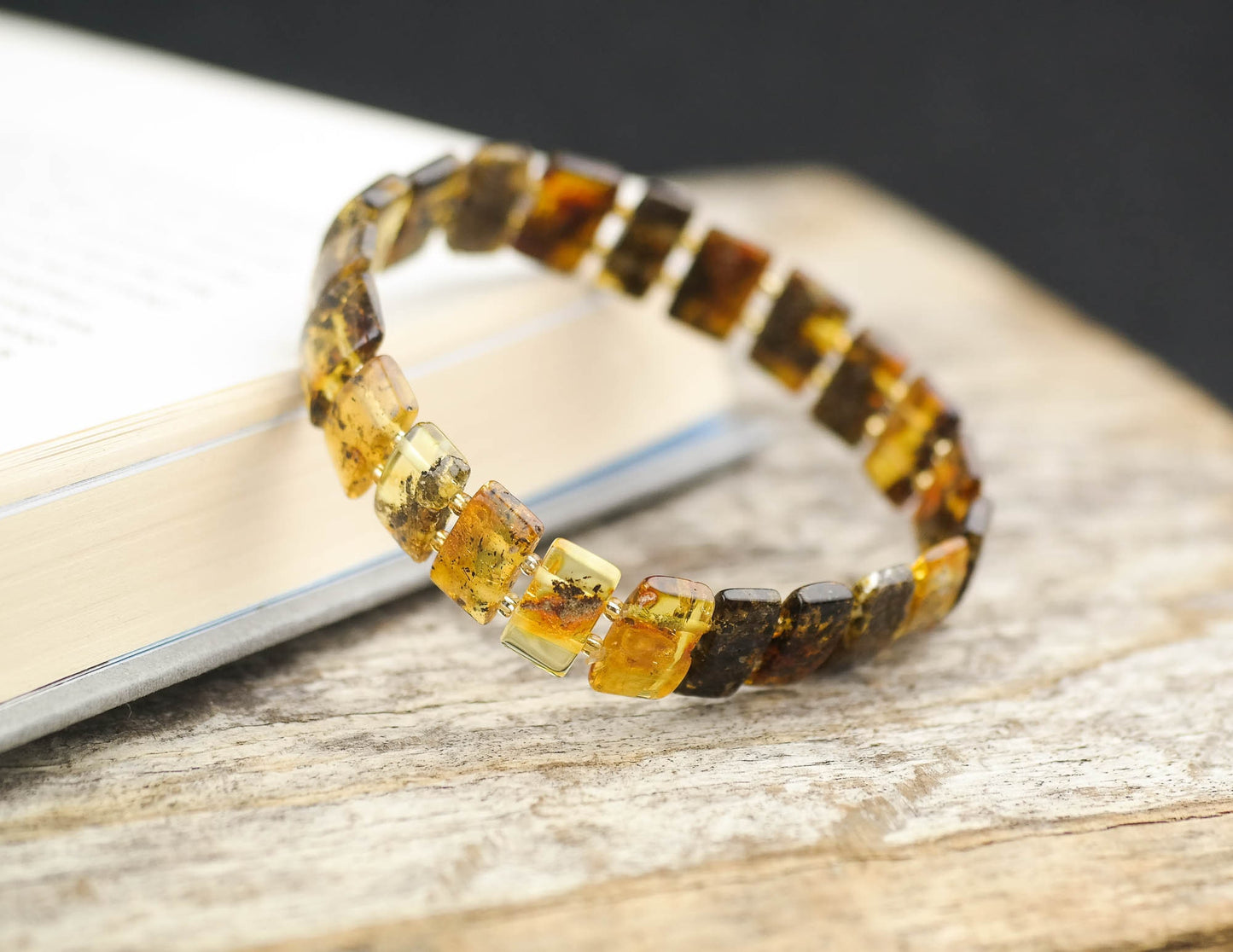 Green amber bracelet