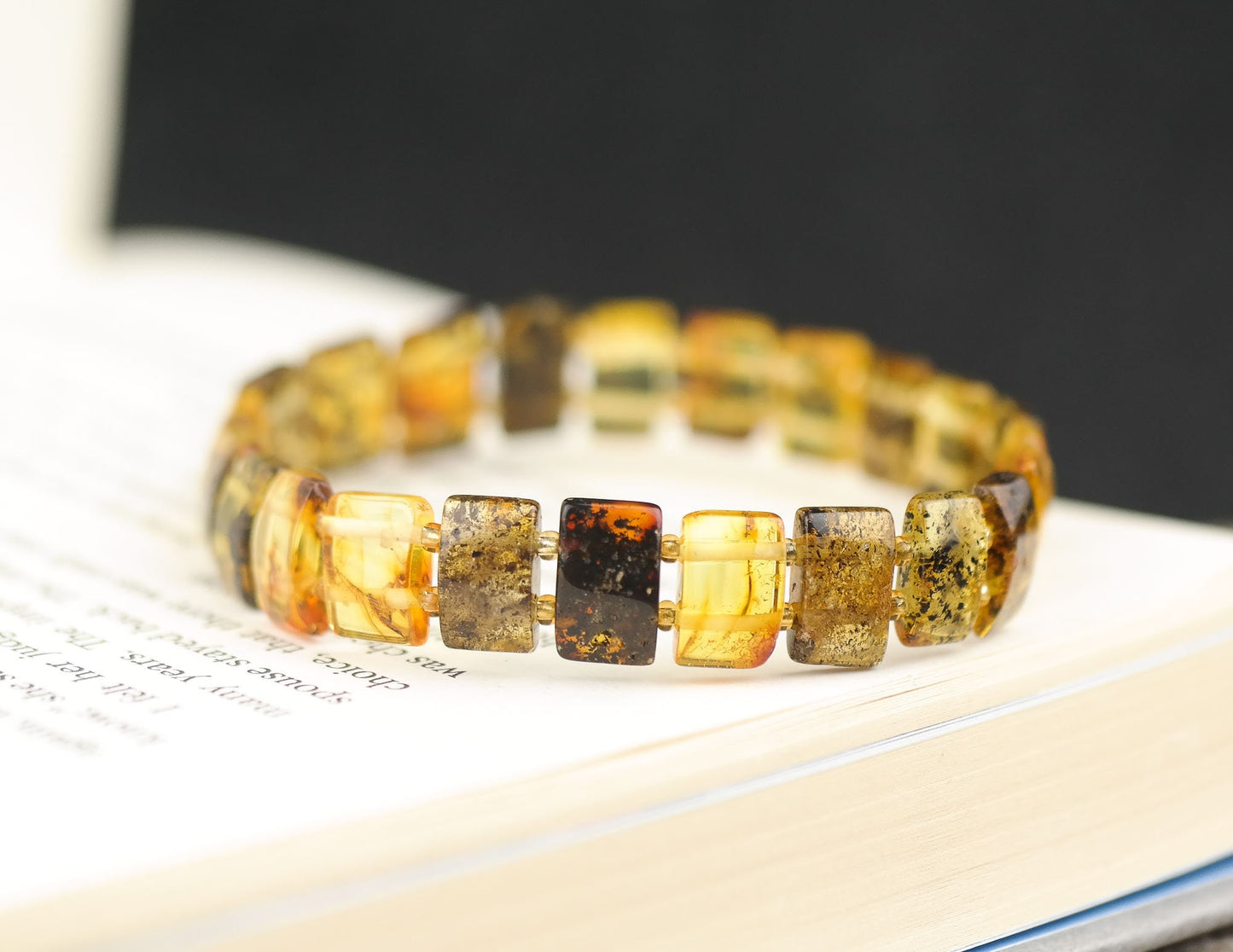 Green amber bracelet