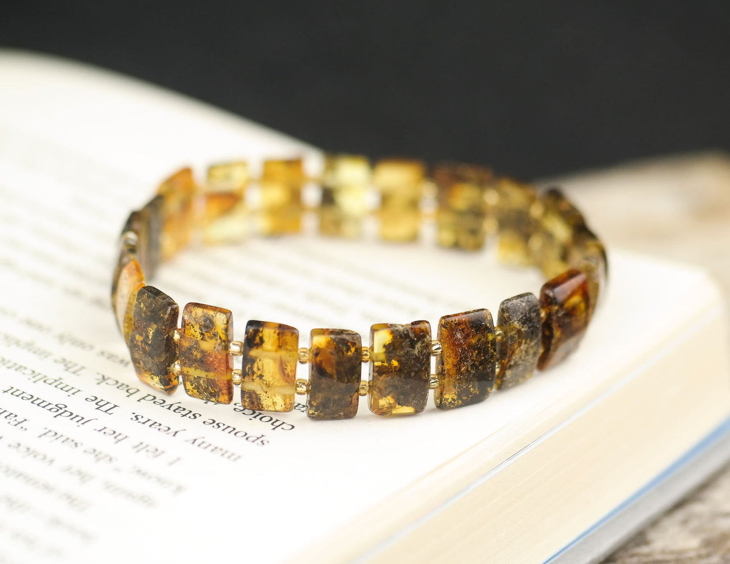 Green amber bracelet