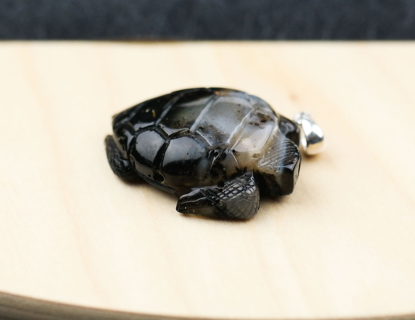 Unique amber turtle pendant