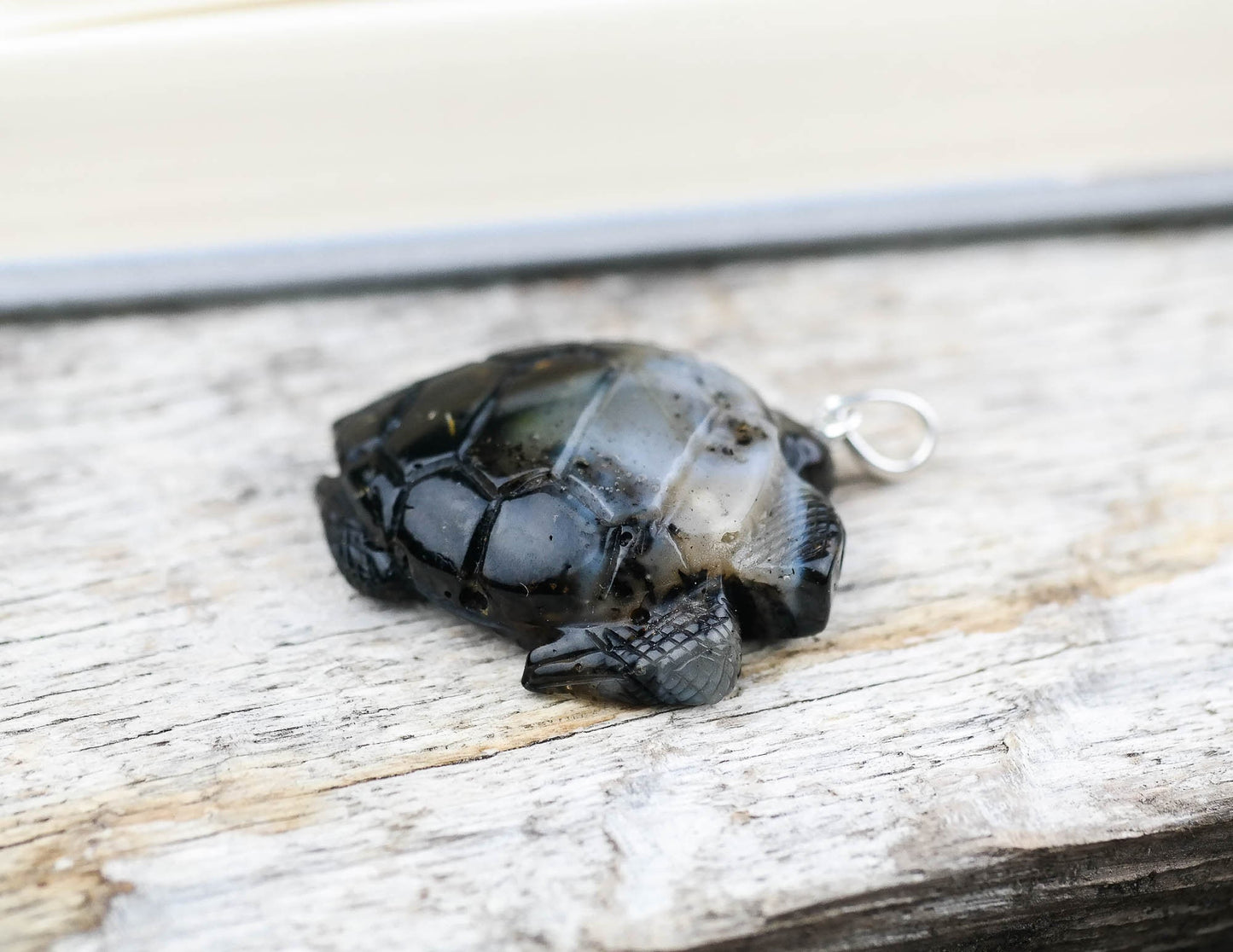 Unique amber turtle pendant