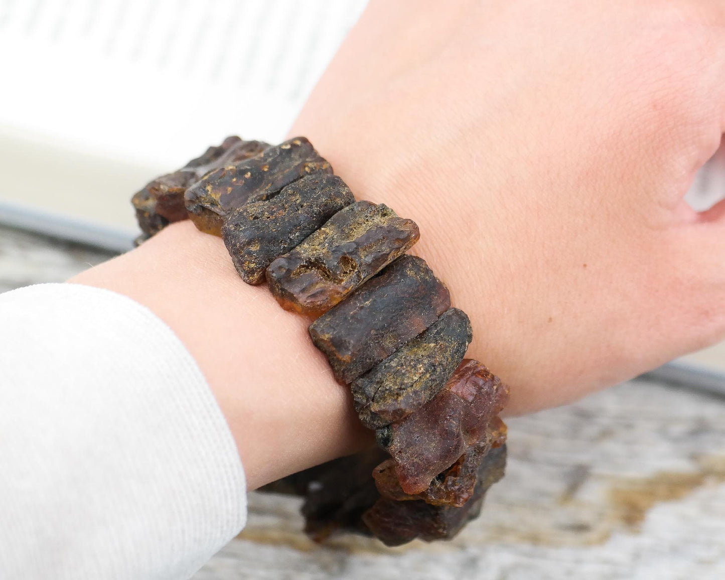 Natural raw amber bracelet