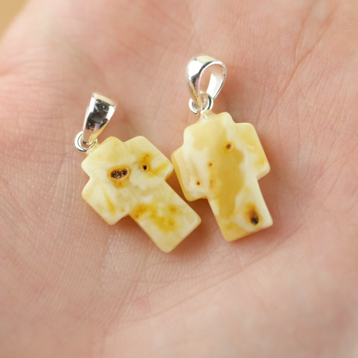 Matching pendants from natural Baltic amber