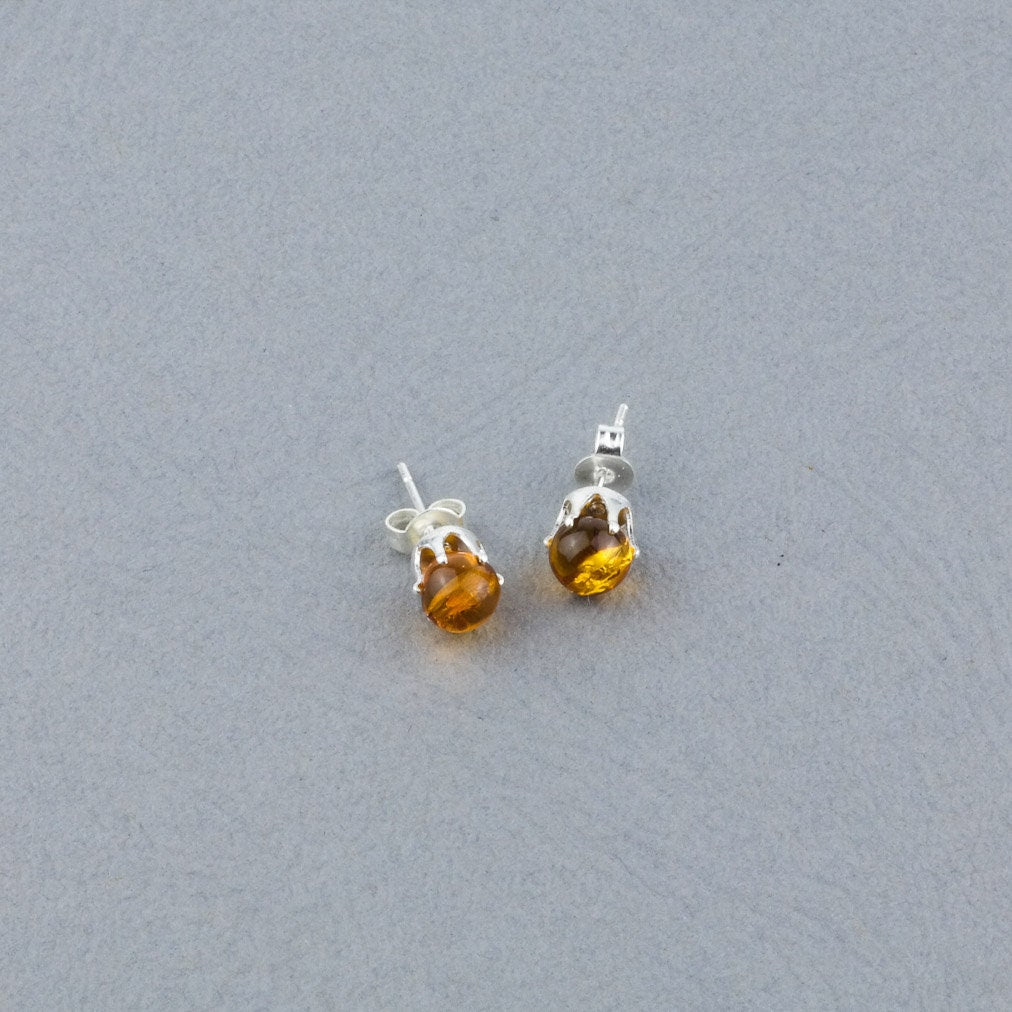 Stud amber earrings