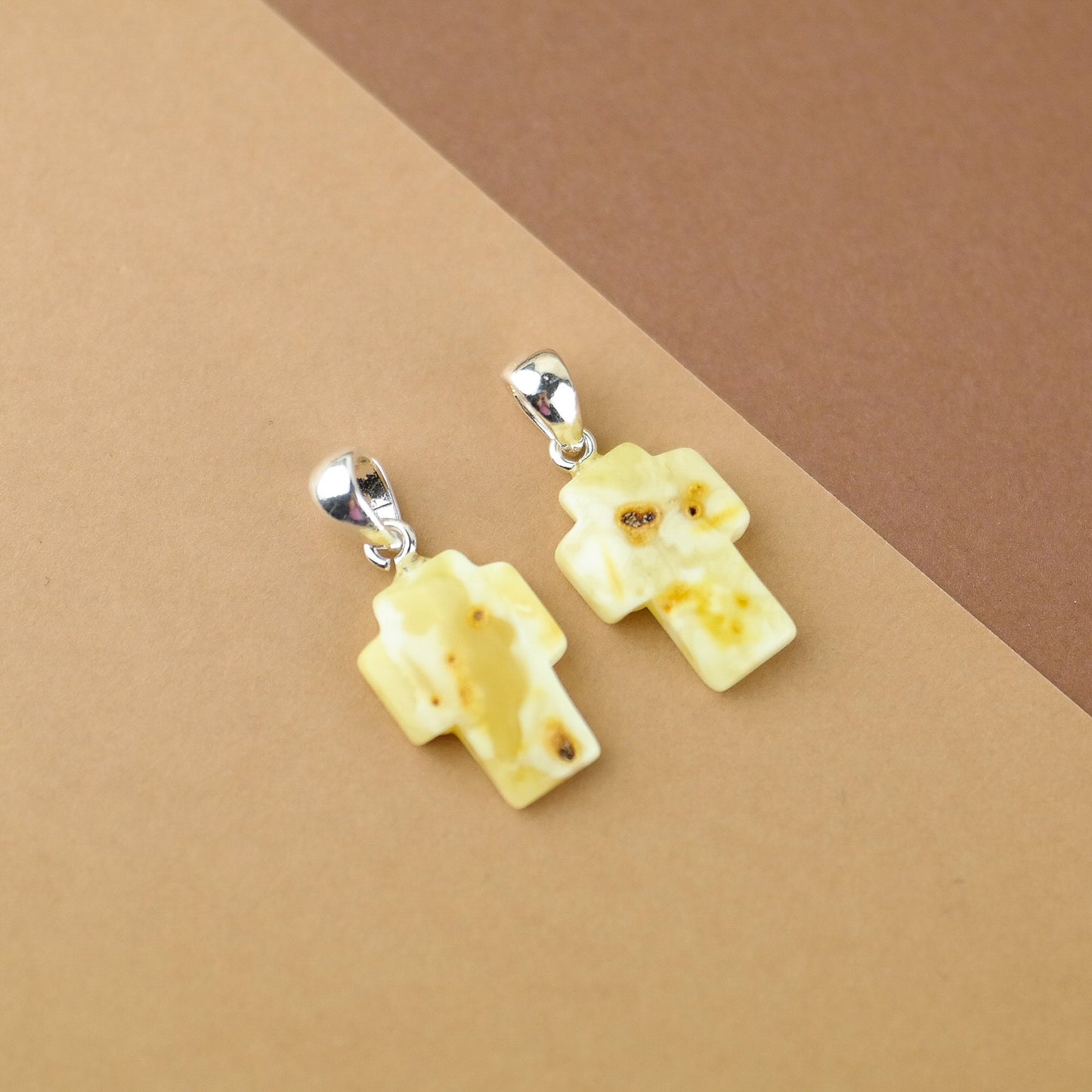 Matching pendants from natural Baltic amber