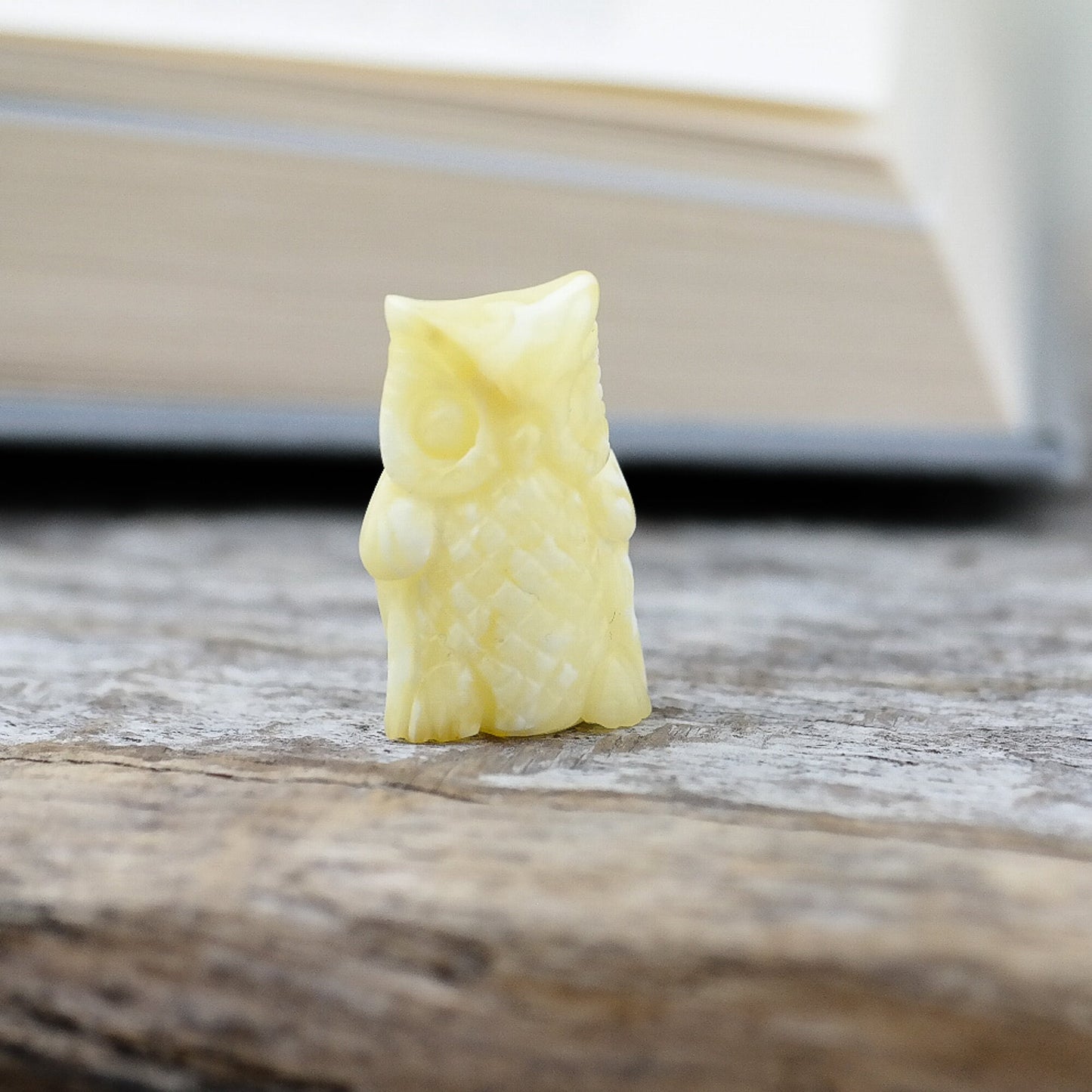 Baltic amber owl figurine