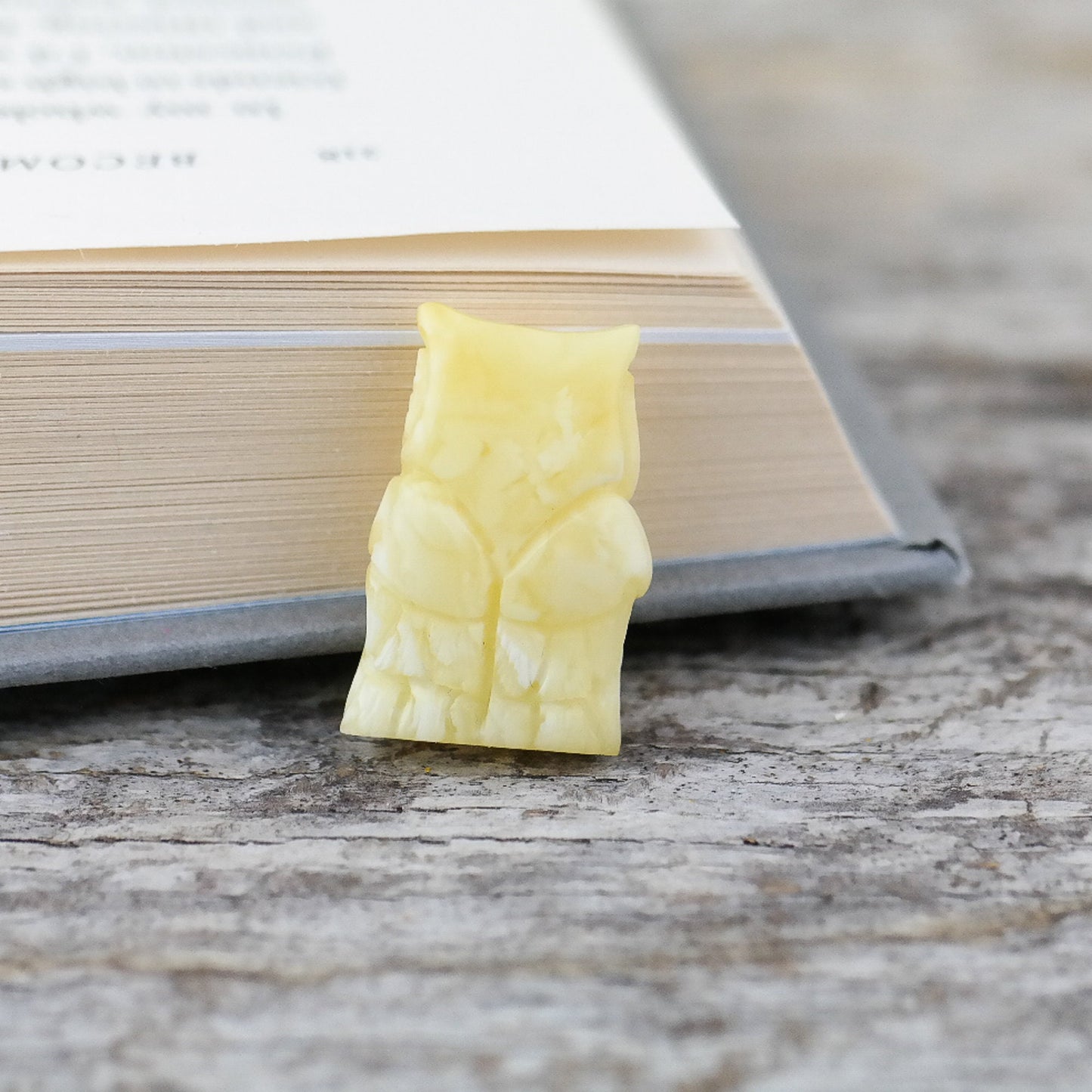 Baltic amber owl figurine