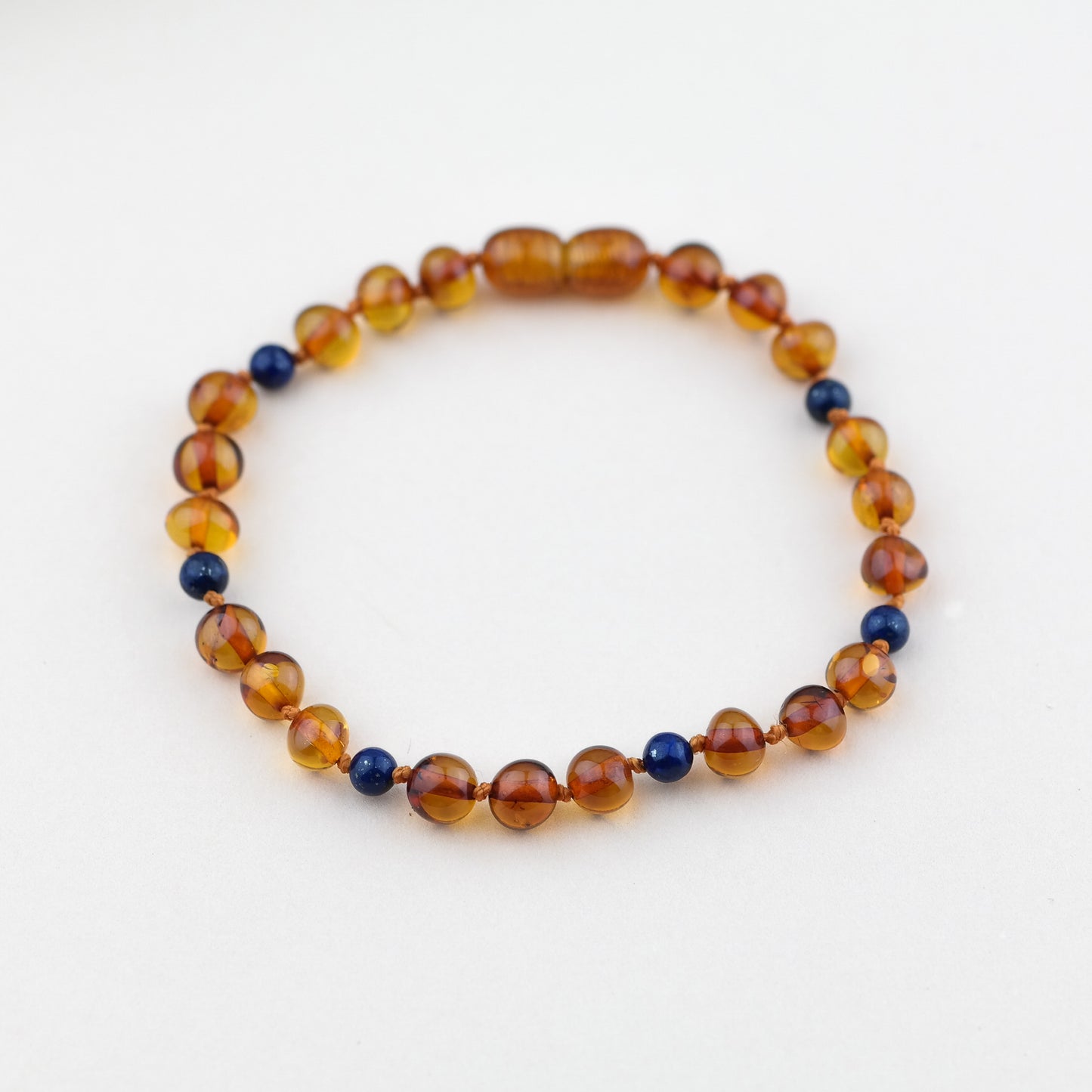 Amber and blue amethyst bracelet