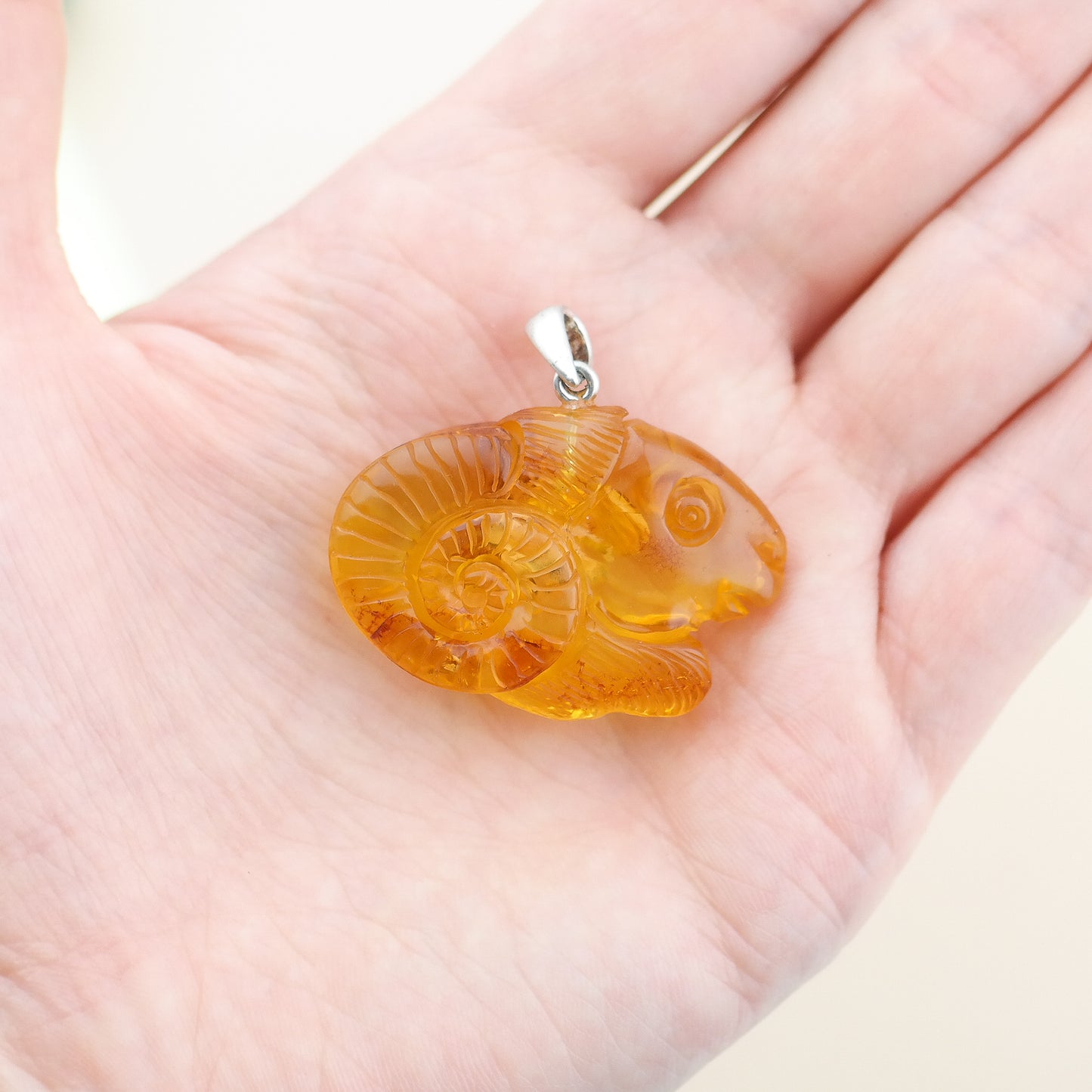 Baltic amber Capricorn zodiac pendant