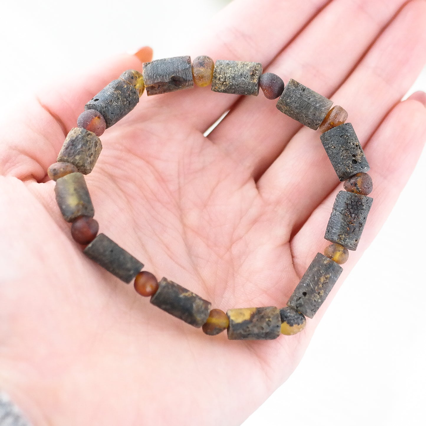 Raw amber bracelet for men and women