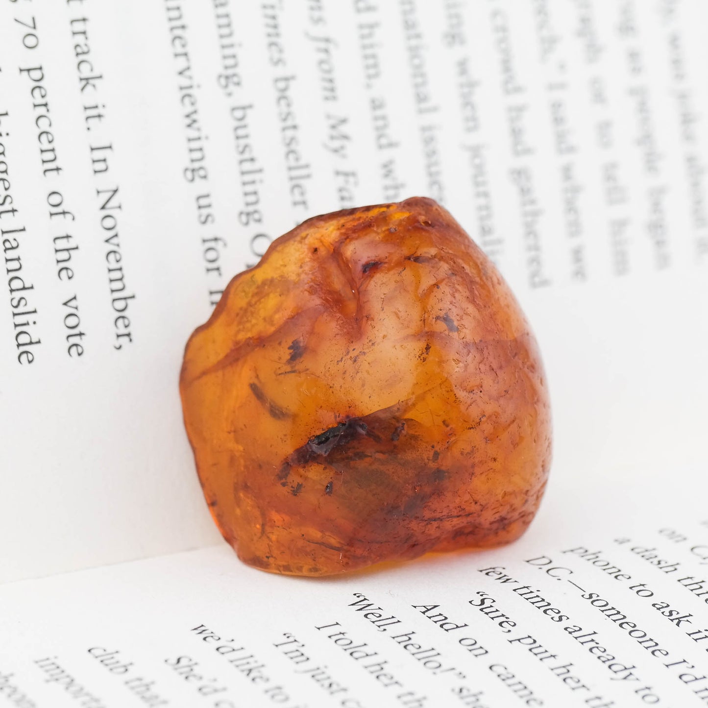 Hand carved baby figurine from natural Baltic amber