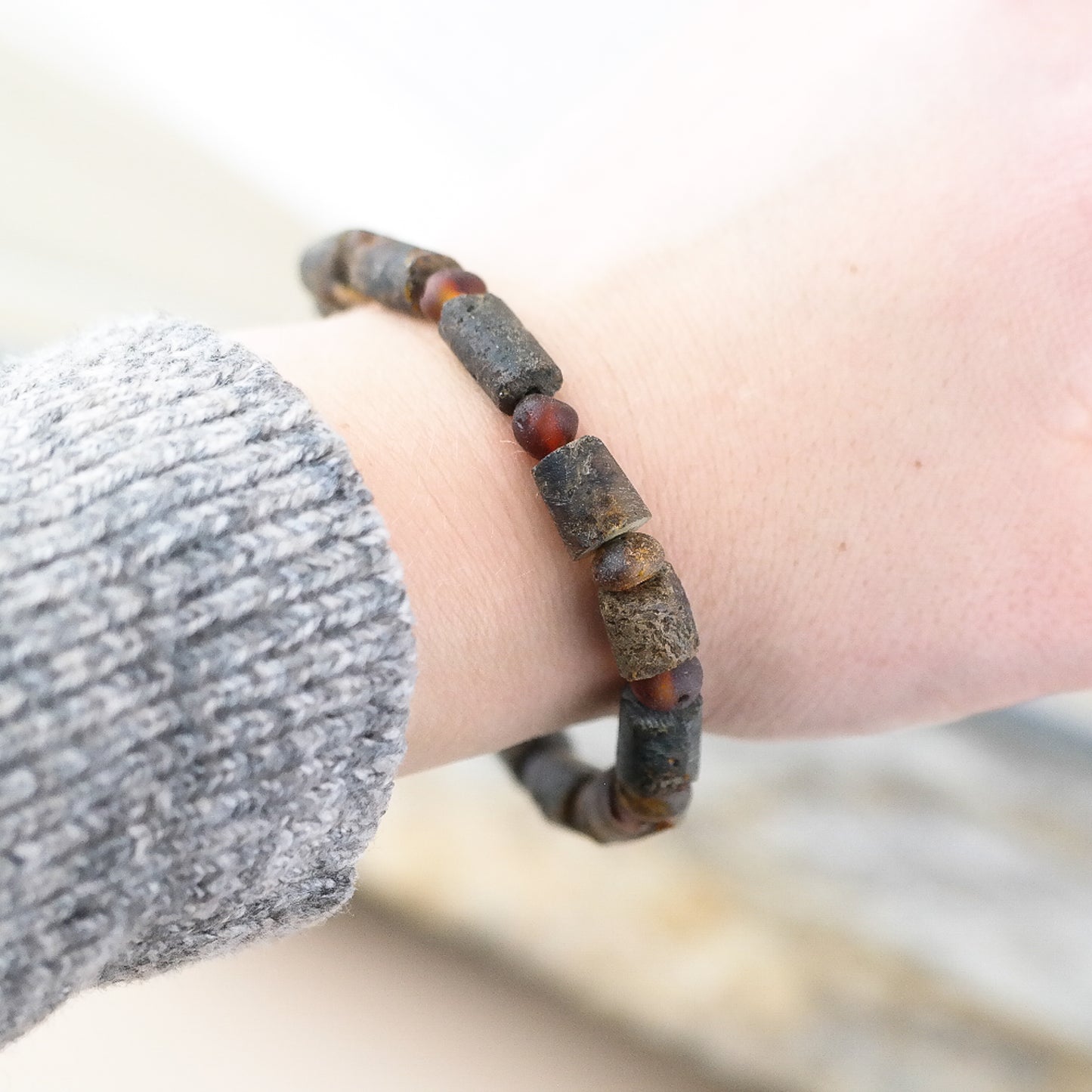 Raw amber bracelet for men and women