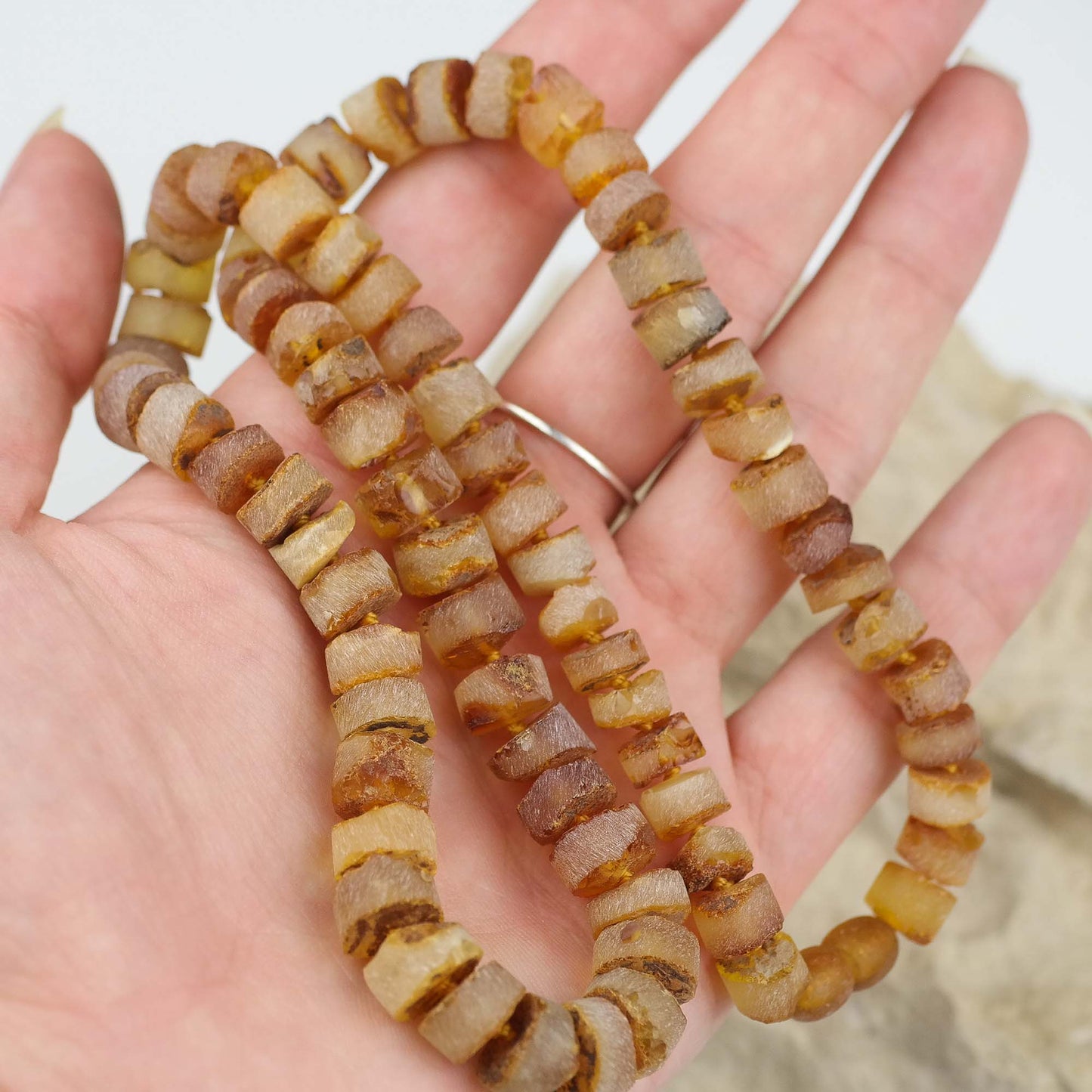 Raw honey amber necklace