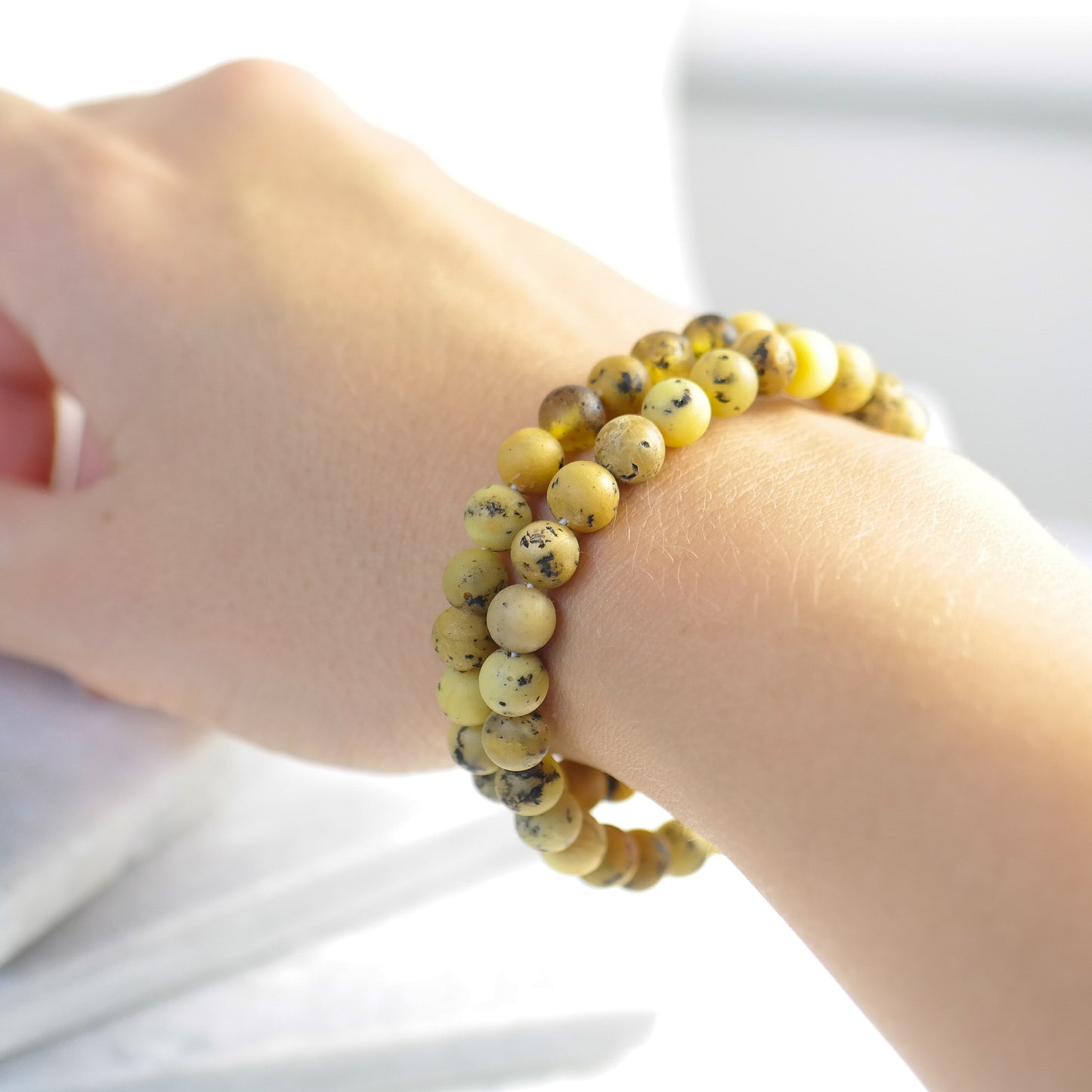 Green butterscotch natural Baltic amber bracelets