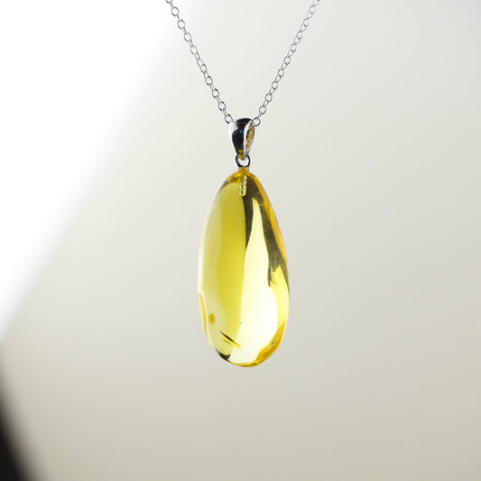 Beautiful lemon colour pendant from natural Baltic amber