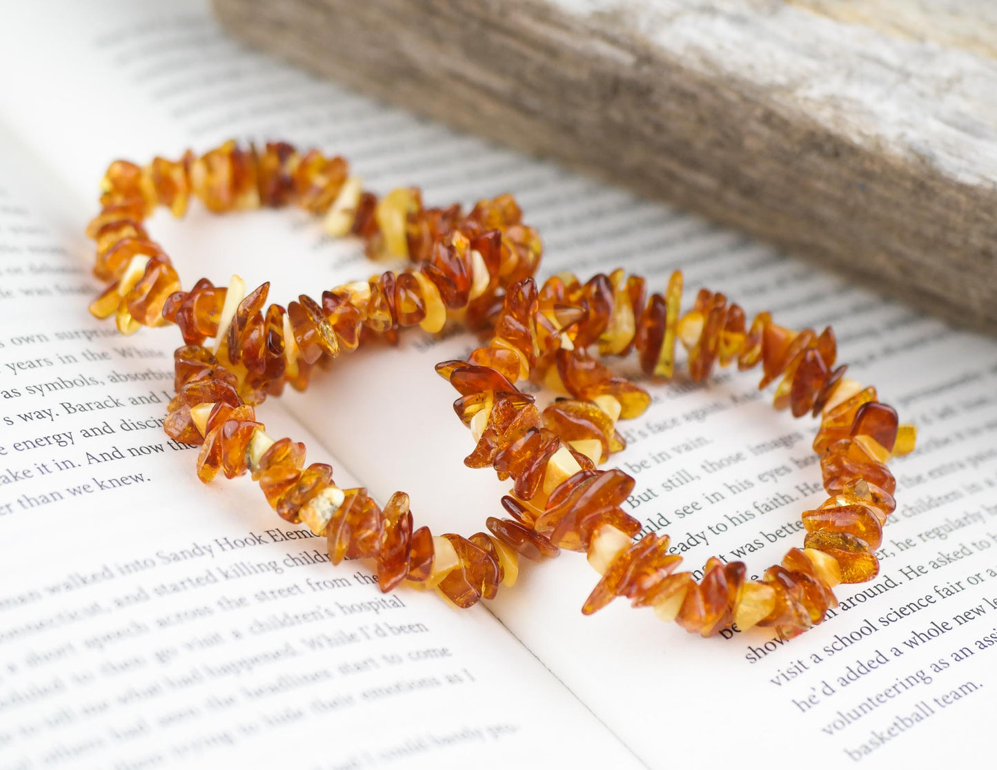 Cognac chip style amber bracelets