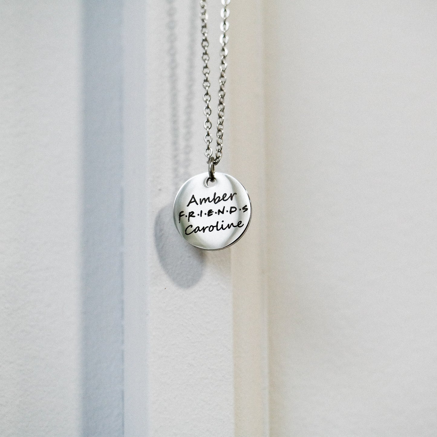 Stainless steal engraved FRIENDS necklace