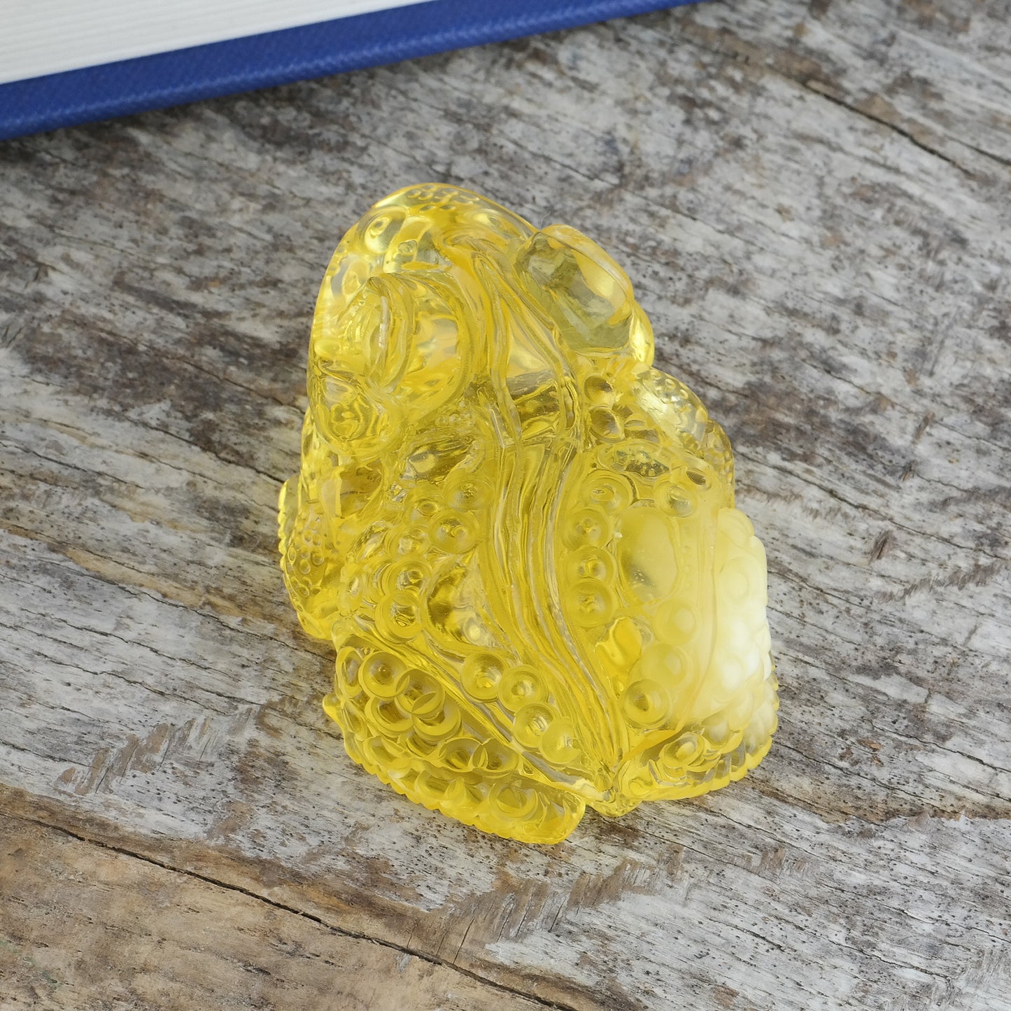 Amazing frog figurine, hand carved from natural Baltic amber