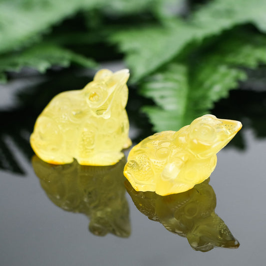 Hand carved natural Baltic amber frogs perfect as a housewarming gift