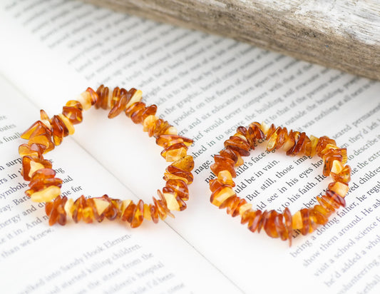 Cognac chip style amber bracelets