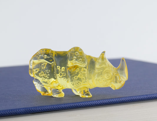 Natural gemstone hand carved Rhino figurine