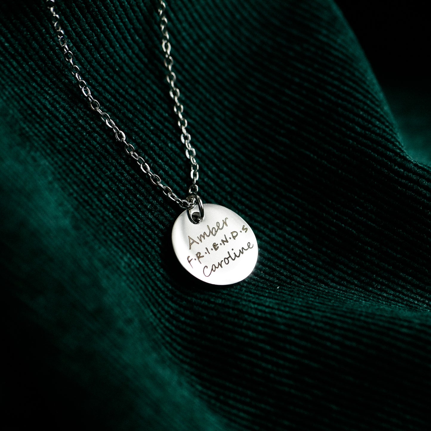 Stainless steal engraved FRIENDS necklace