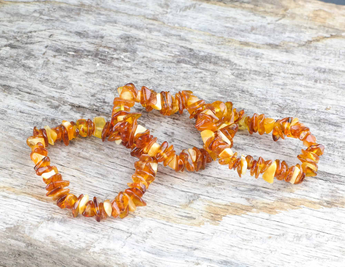 Cognac chip style amber bracelets