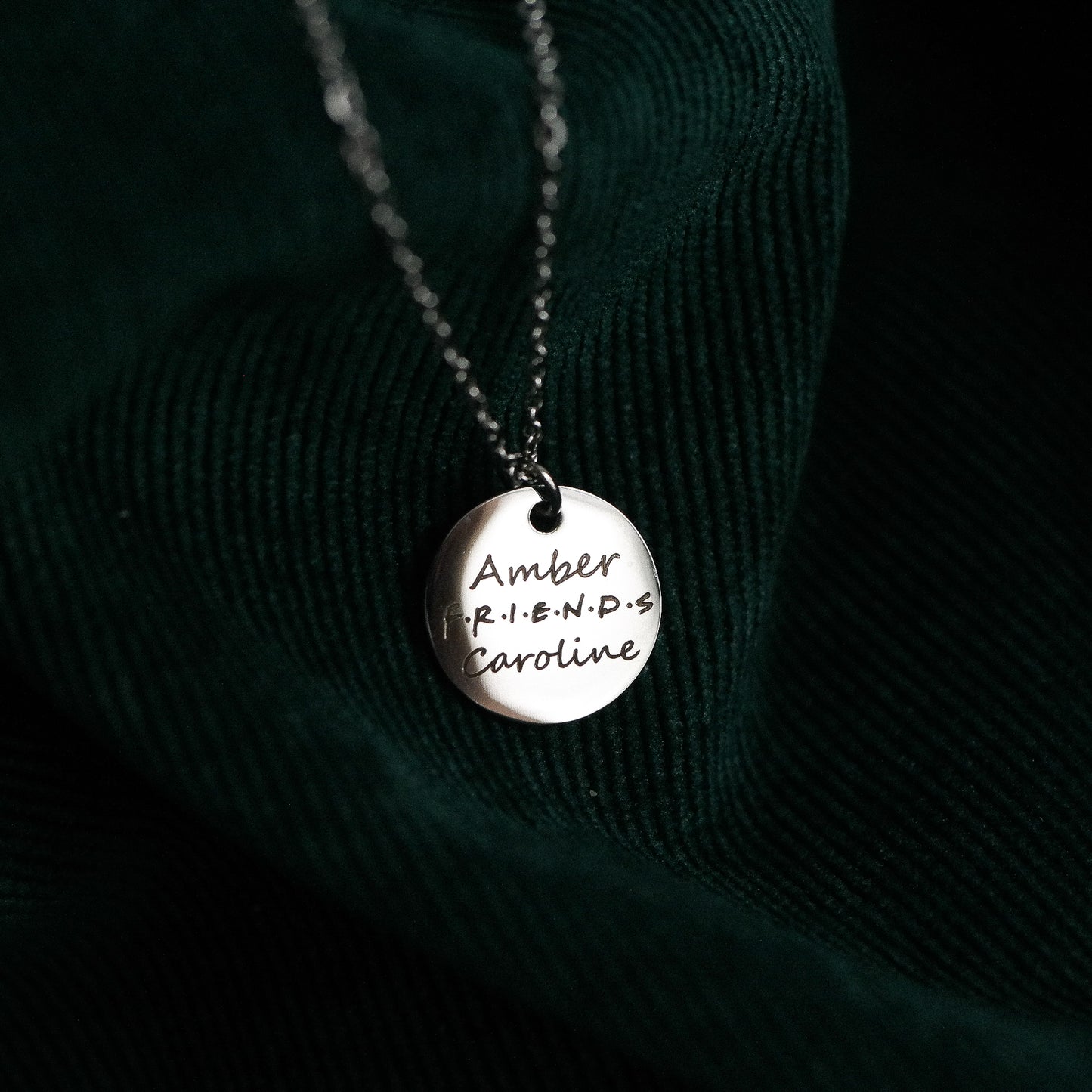 Stainless steal engraved FRIENDS necklace