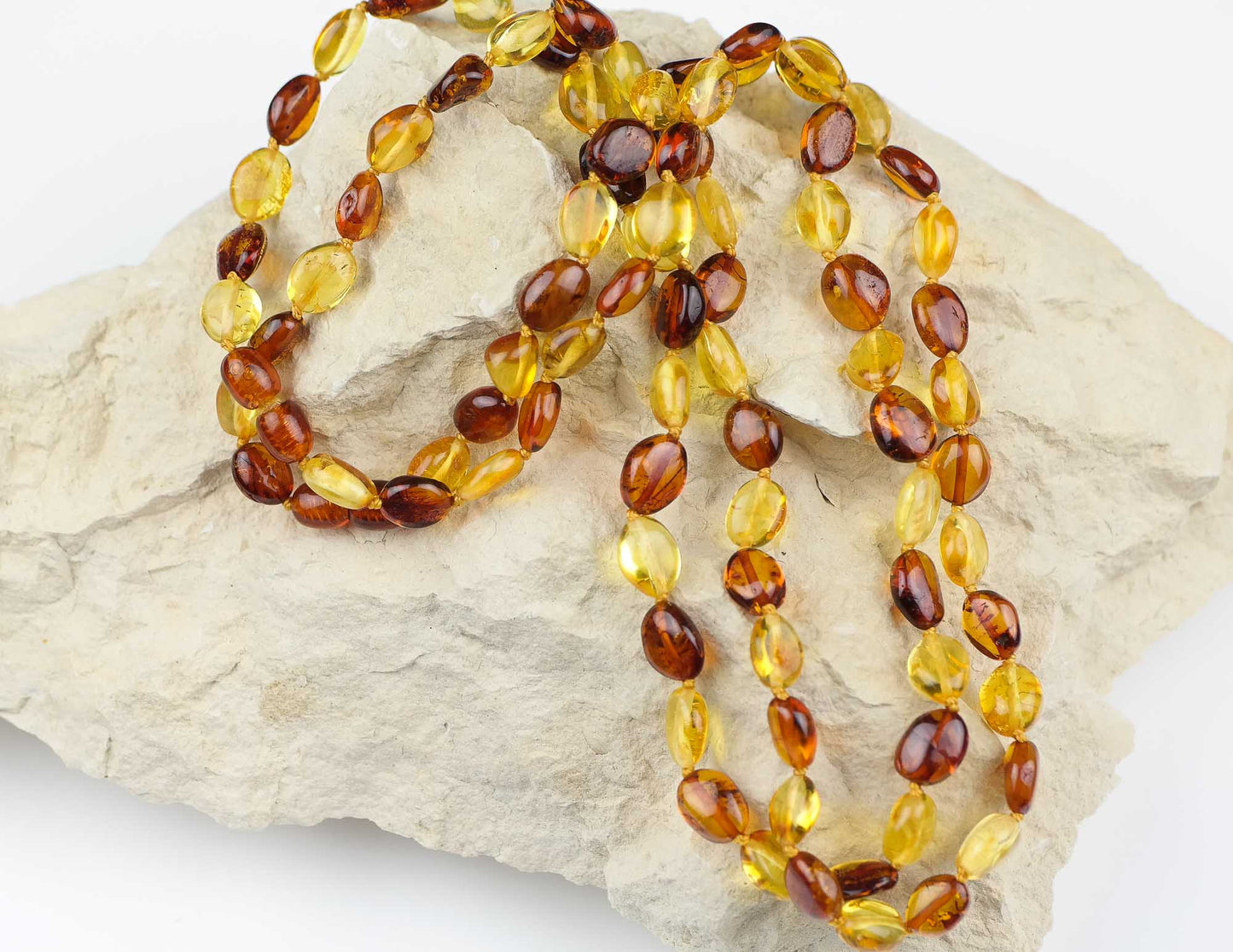 Baltic amber bean necklace