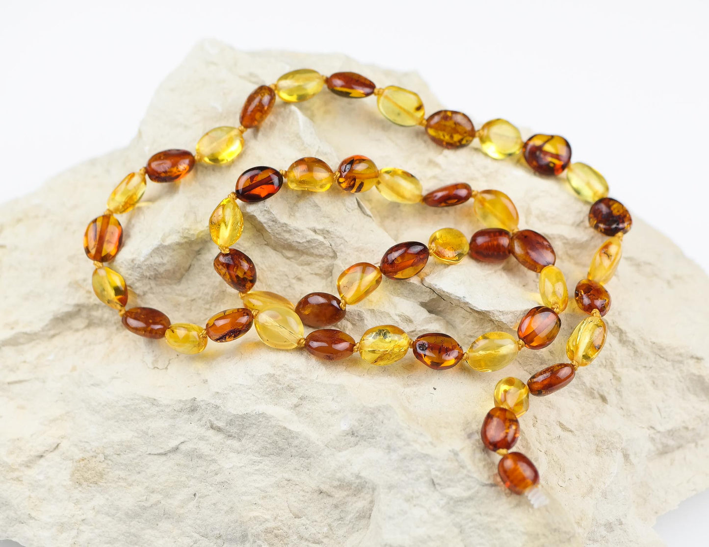 Baltic amber bean necklace