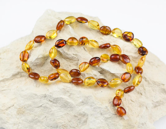 Baltic amber bean necklace