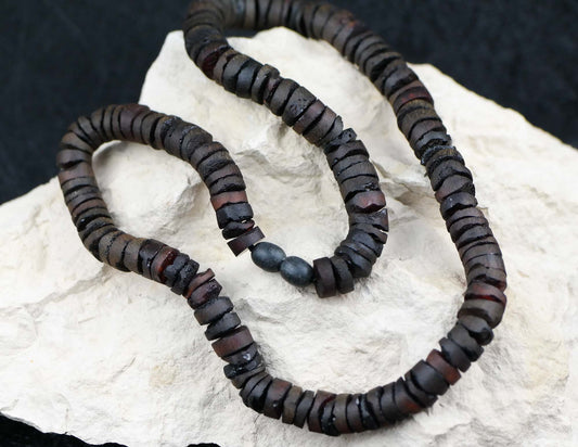 Raw cherry amber necklace for men