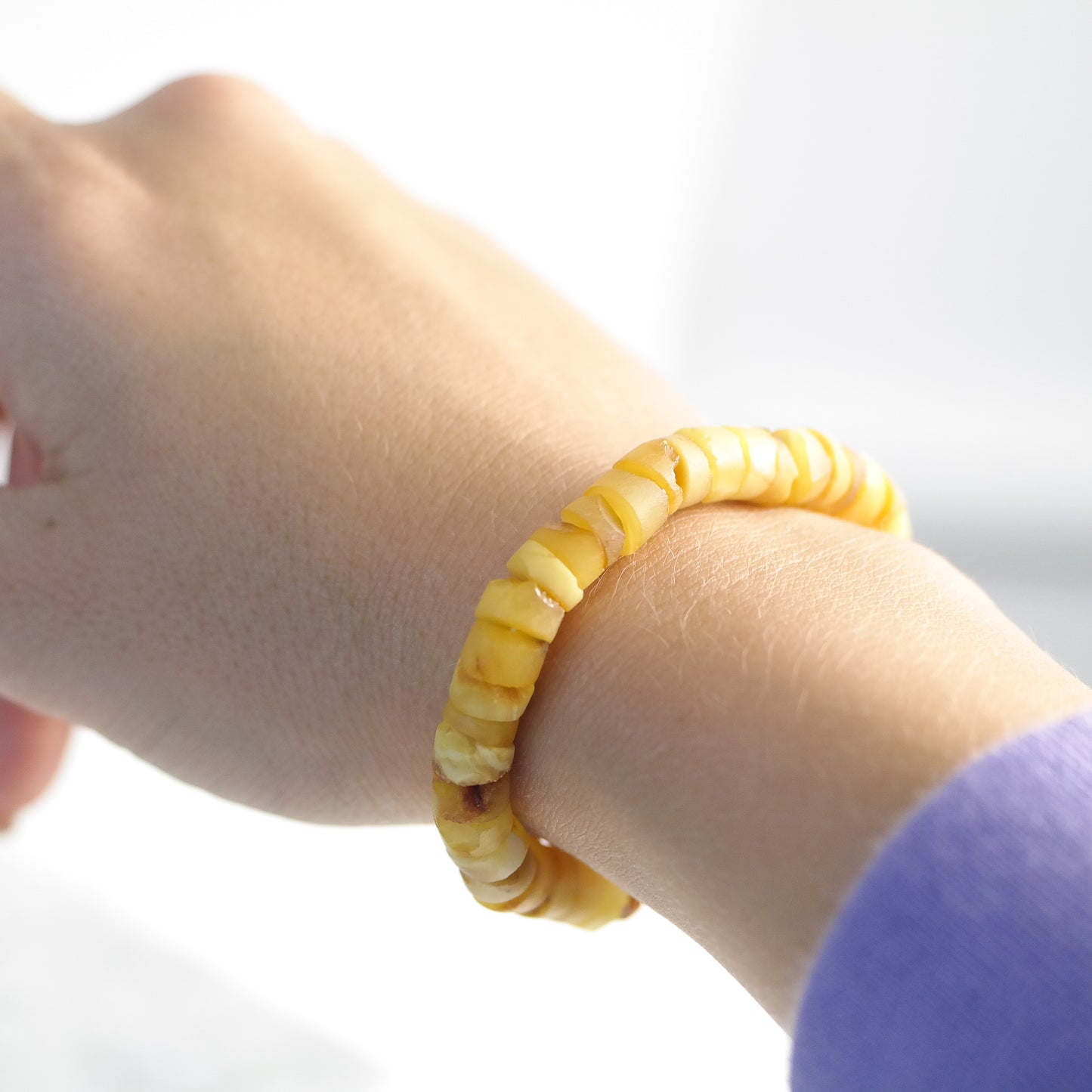 Raw butterscotch, unisex amber bracelet