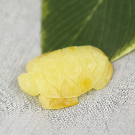 Hand carved Natural Baltic amber turtle figurine