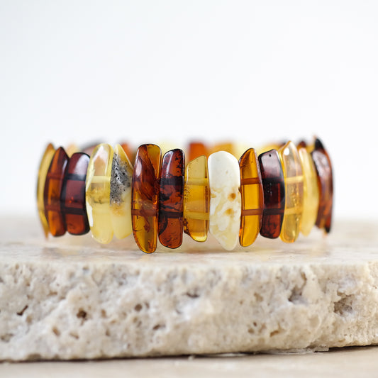 Multicolour amber bracelet