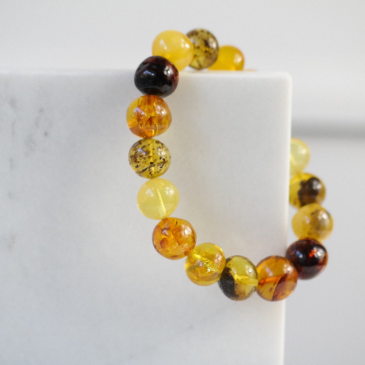 Statement natural amber bracelet from baroque beads