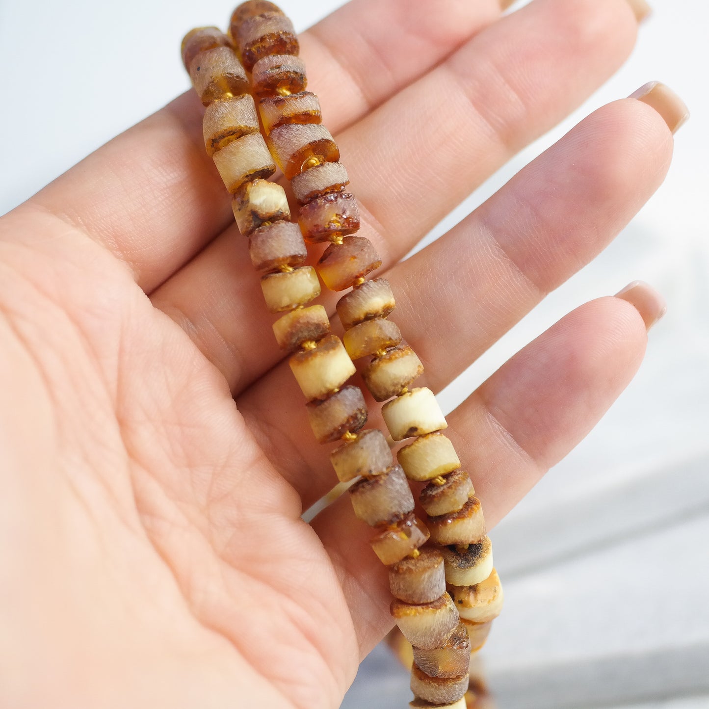 Raw natural Baltic amber , honey colour necklace