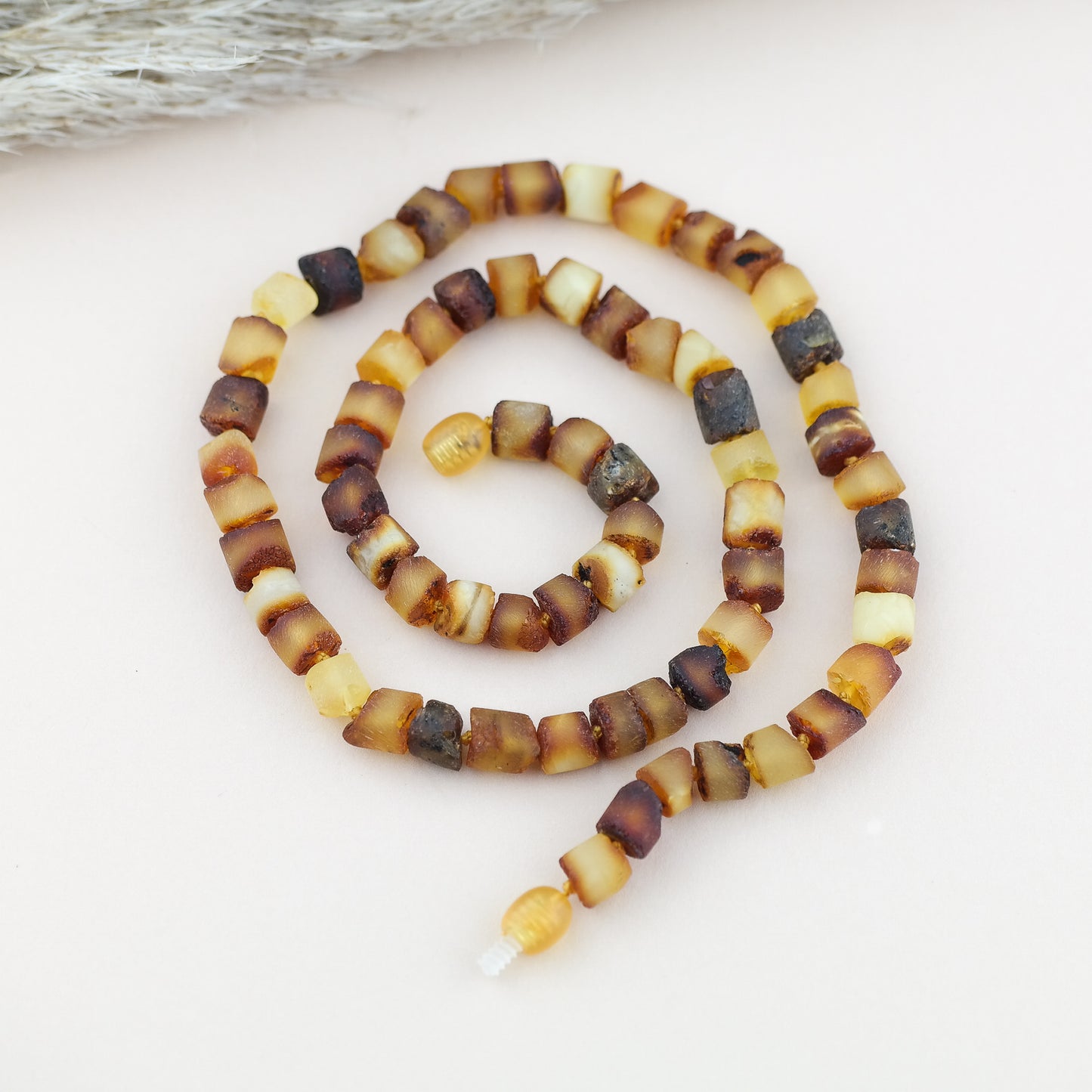 Raw cognac amber necklace for men and women