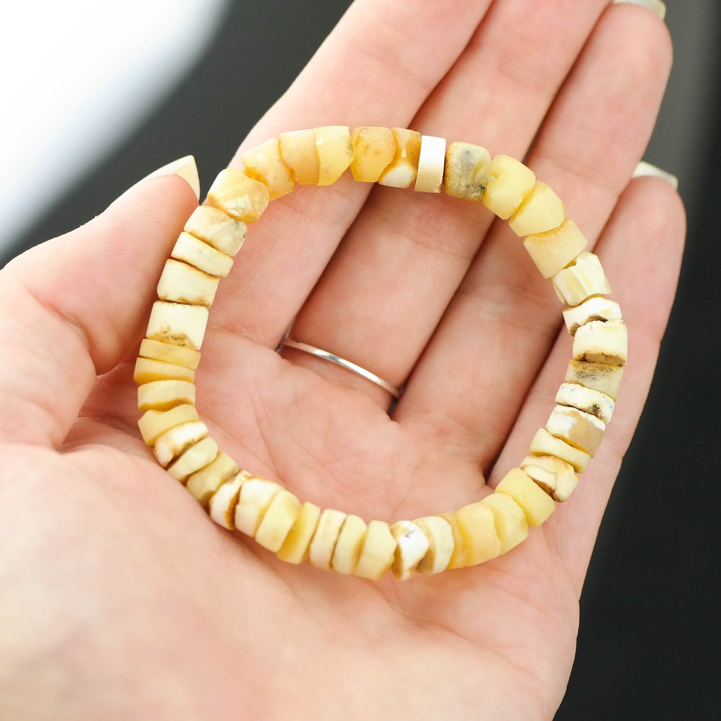 Raw butterscotch amber bracelet