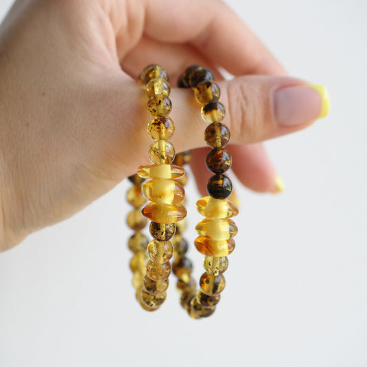 Beautiful lemony green amber bracelets for women