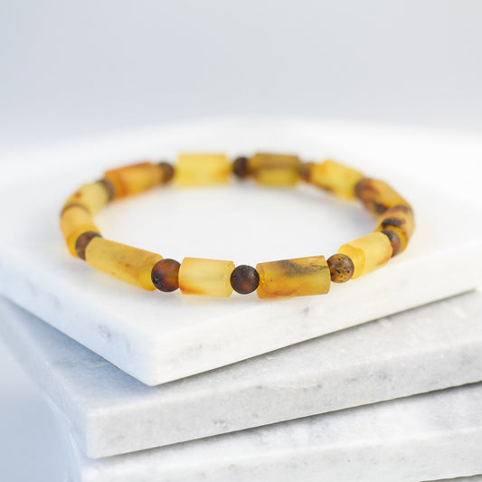 Raw lemon amber bracelet for men and women