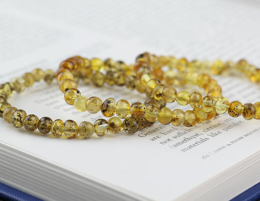 Beautiful lemony green amber bracelets